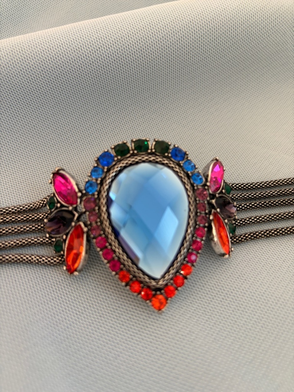 Multicolor Teardrop Crystal Statement Bracelet - Women Jewelry STUNNING - Picture 6 of 7